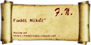 Faddi Niké névjegykártya